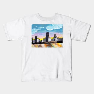 Beautiful Brisbane City Painting Kids T-Shirt